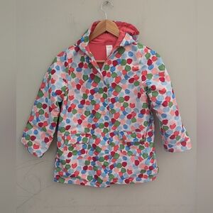 Gymboree Girls Red Watercolor Dot Raincoat Size 7-8